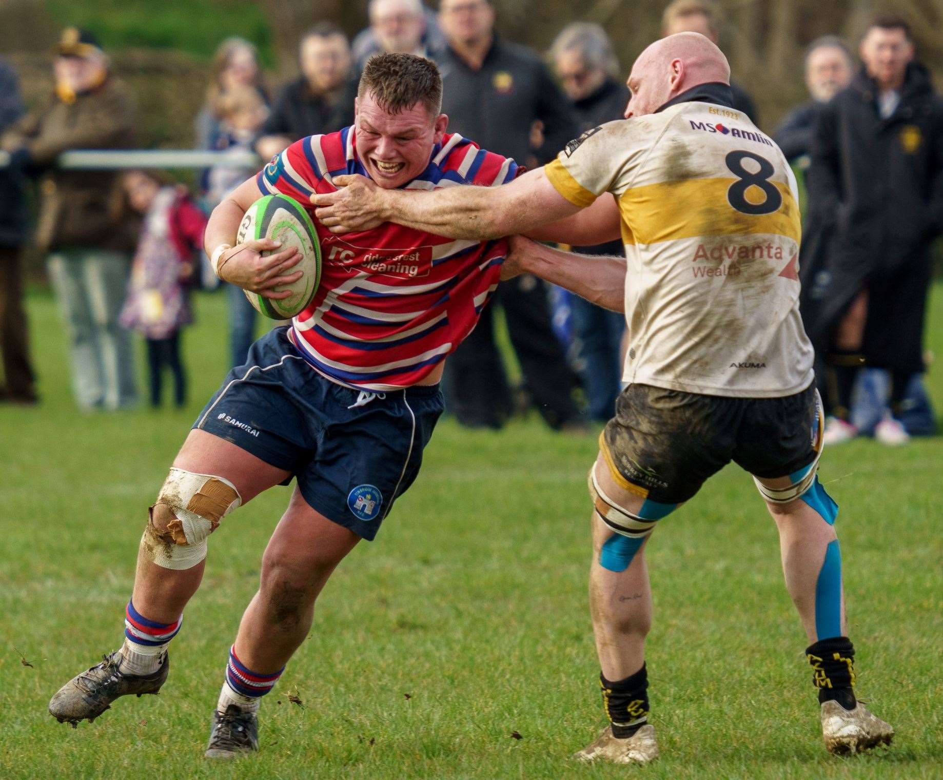 Two-try Will Holling in action for Tonbridge Juddians against Esher. Picture: Karl Lincoln