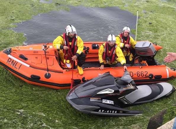 The Sheerness RNLI volunteer crew rescued a group of jetskiers yesterday