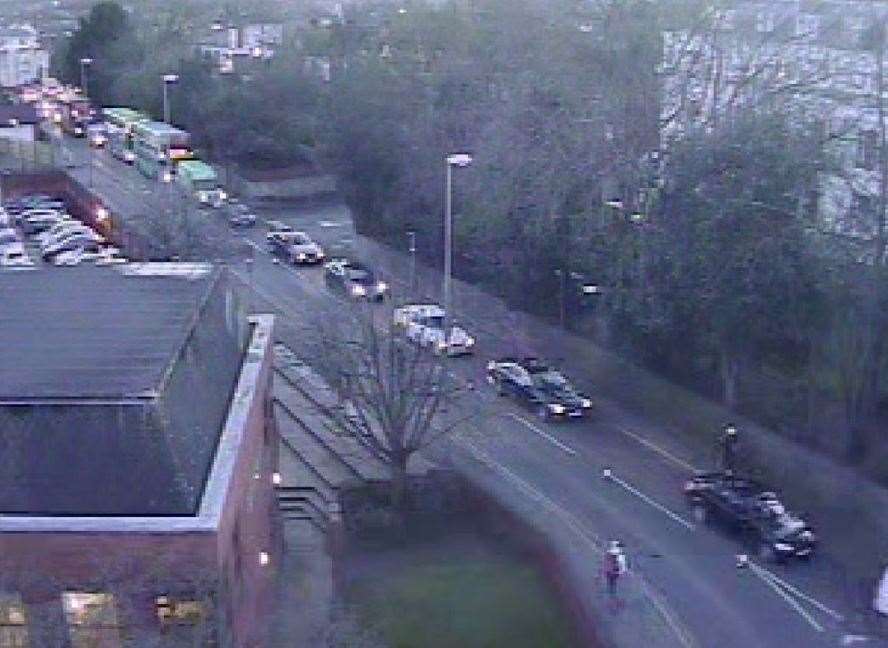 Traffic in Maidstone after the Rocky Hill crash. Pic: KCC Highways