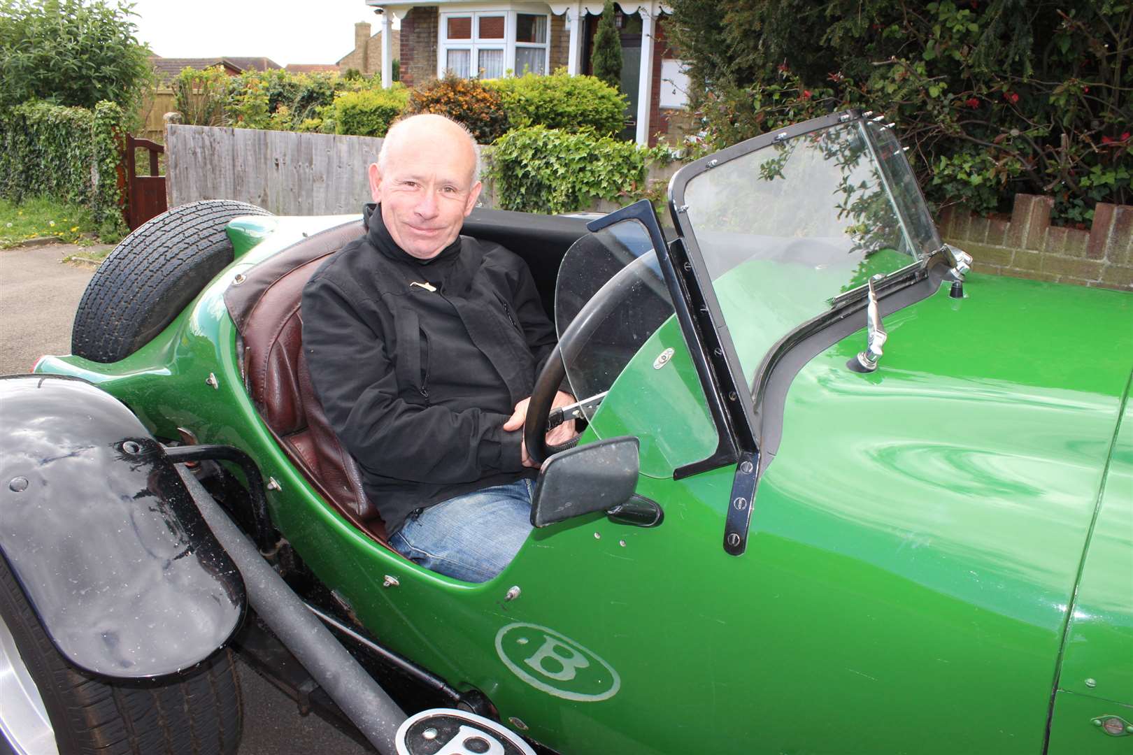 William Wallace who will be exhibiting his rare British Racing Green open-top Bentley at the Sheerness Classic Motor Show.