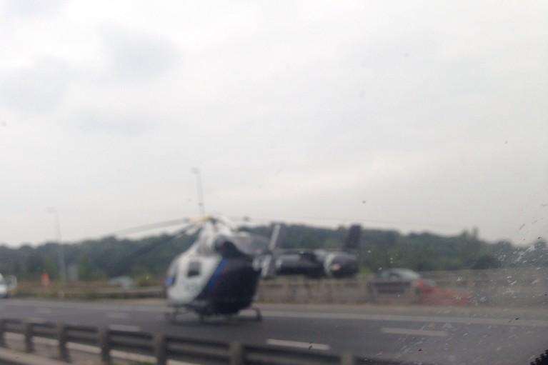 The air ambulance landed on the carriageway. Picture: @Librafacilities