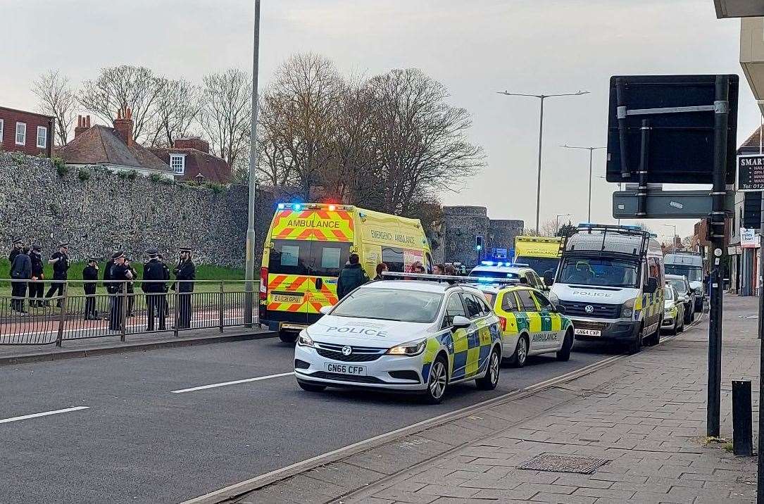 Police at the scene on the Canterbury ring-road last Monday evening