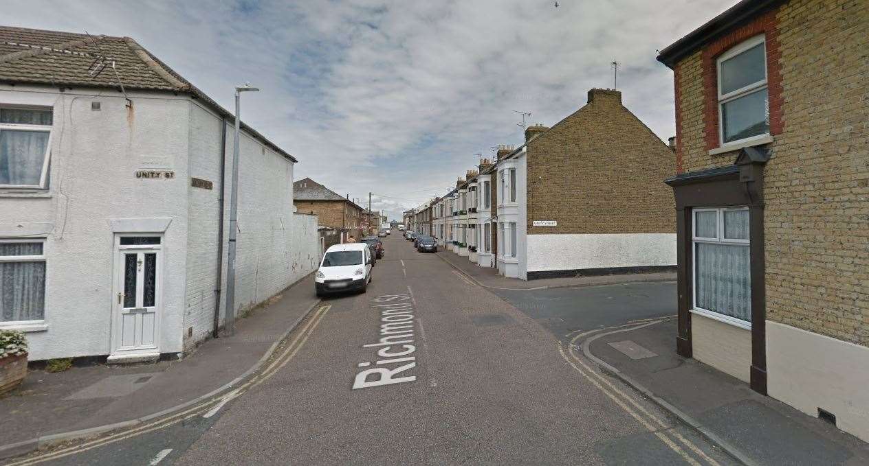 Couple were seen fighting in Richmond Street, Sheerness. Picture: Google