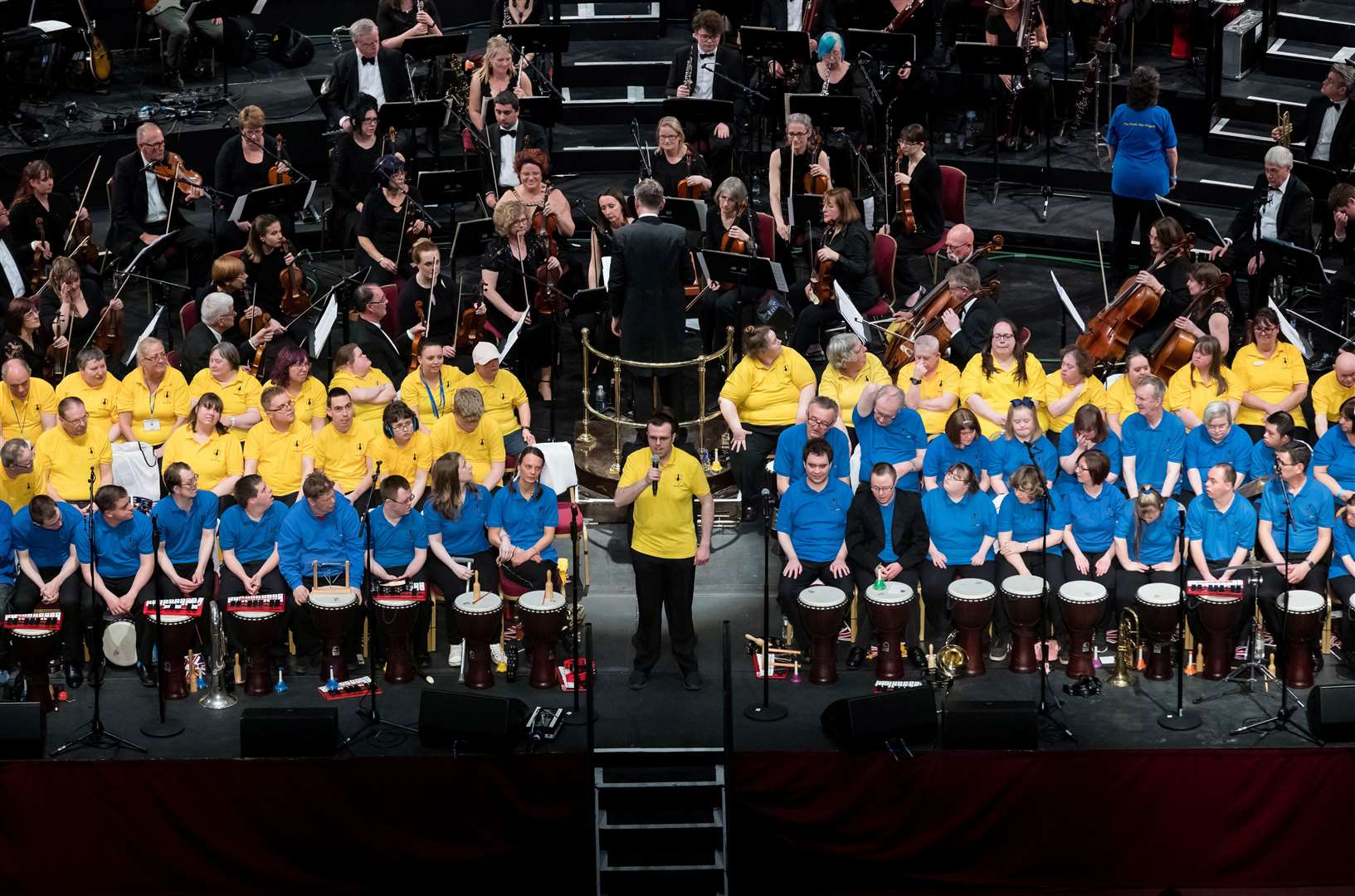 The group rehearsing at the Royal Albert Hall. Picture: Music Man Project