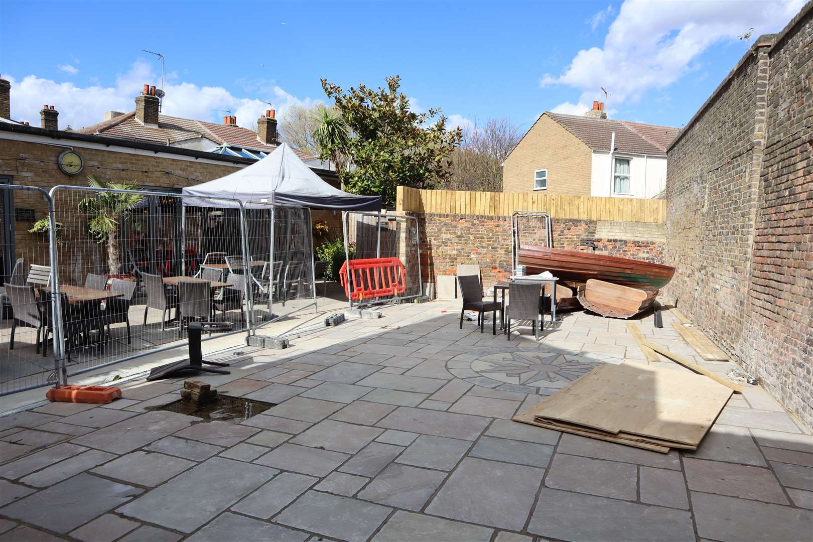 Work on the garden extension taking shape at the Belle and Lion pub in Sheerness High Street