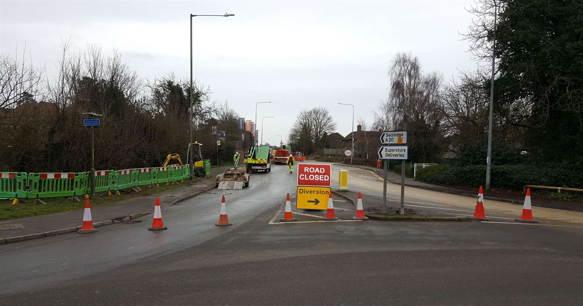 Th A20 between Tesco and the Pilgrims Hospice was last closed in January