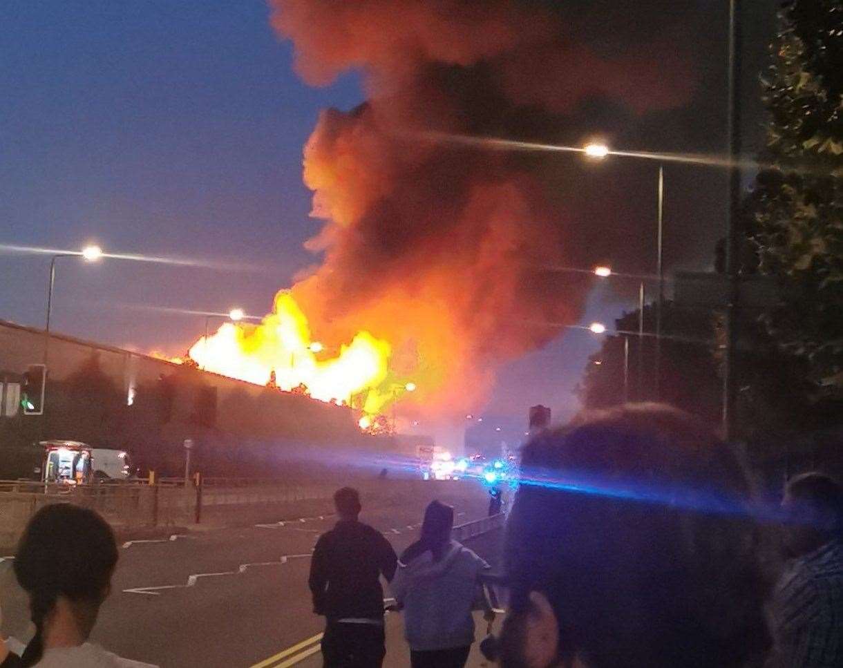 The fire is believed to have originated in a furniture warehouse. Photo: Dogan Ata