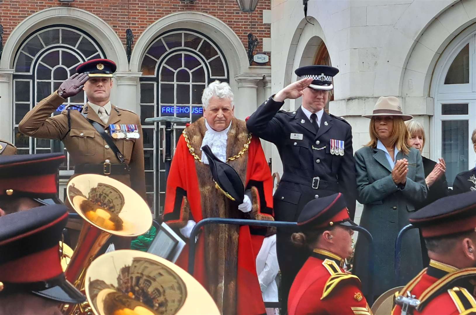 Procession along Maidstone High Street (18/05/24) to celebrate the inauguration of Maidstone’s new mayor, Cllr John Perry. Picture: Alan Smith