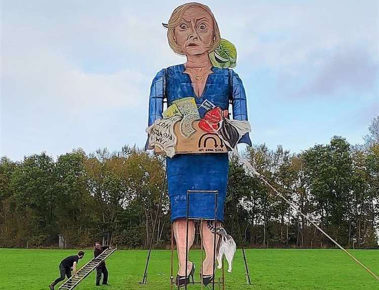 Liz Truss was turned into a giant effigy at last year’s Edenbridge Bonfire. Picture: Facebook / Edenbridge Bonfire Society
