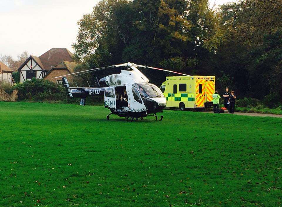 The teenager was airlifted to hospital. Picture: Jamie Kight