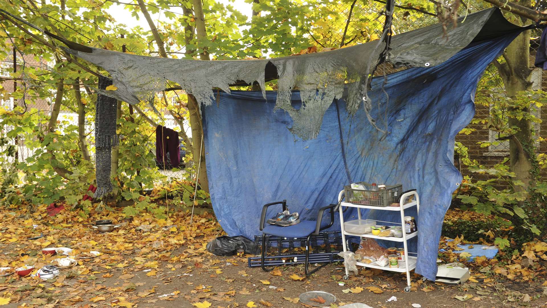 A homeless camp in Medway. Picture: Steve Crispe