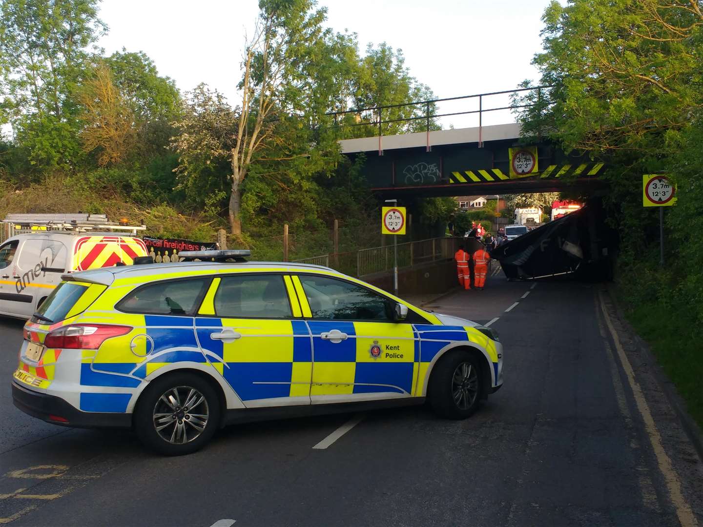 Police were called to the railway bridge near Marden railway station