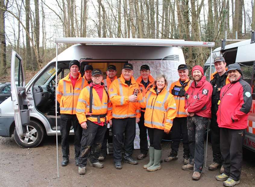 Ann Barnes hands over the van keys to Kent Search and Rescue