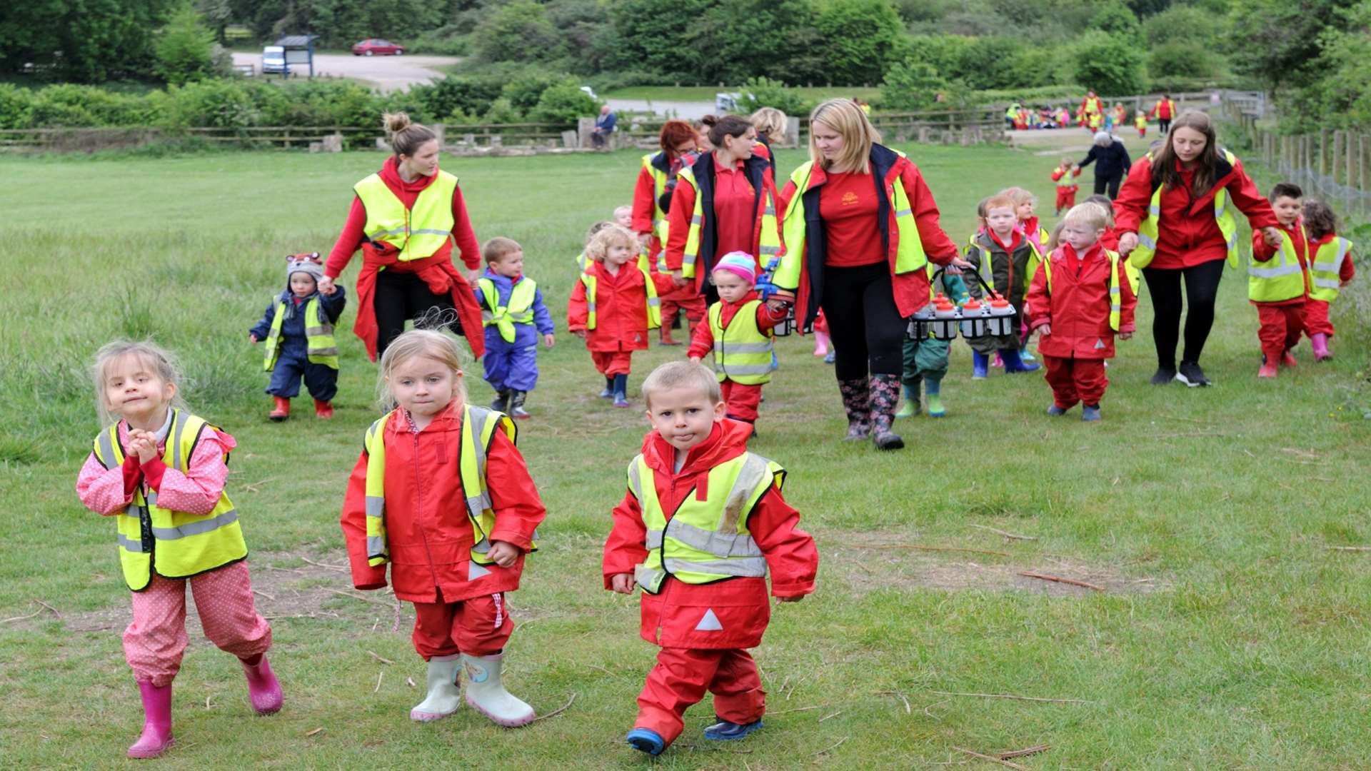 Youngsters from Dimples Day Nursery took part in a sponsored walk. Picture: Simon Hildrew