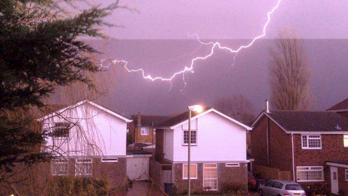 A dramatic image of a thunderstorm taken in Broomfield, near Herne Bay. Picture: Simon Morton