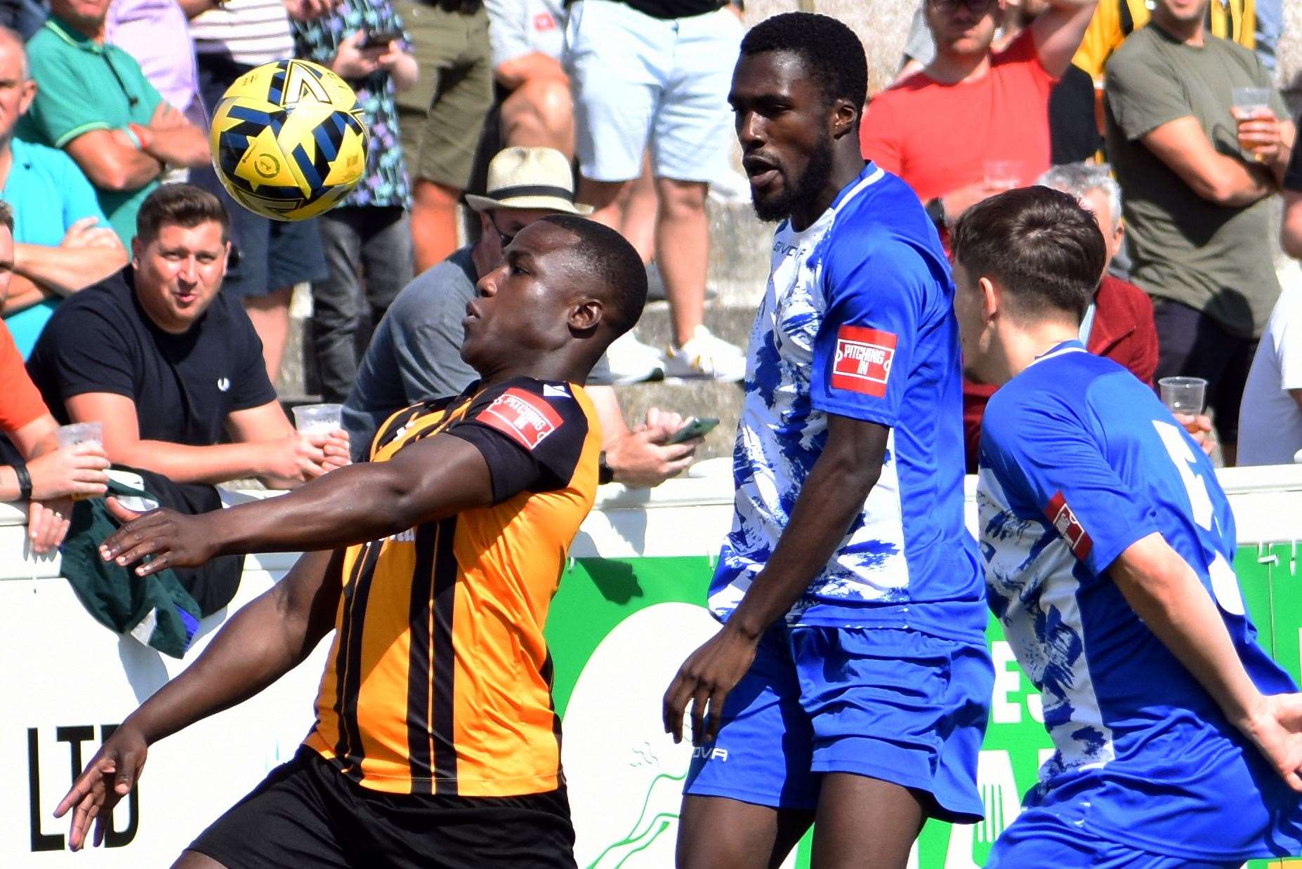 Folkestone frontman Ade Yusuff was on target in their weekend home win over Wingate & Finchley. Picture: Randolph File