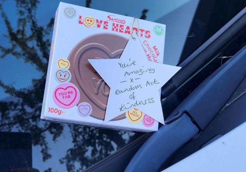 Lindsey Warren was another lucky recipient of some Love Hearts chocolate. Picture: Lindsey Warren