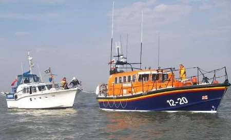 HELPING HAND: The Margate Lifeboat takes the Jaramundo under tow. Pictures courtesy HENRY THOMSON/RNLI WHITSTABLE