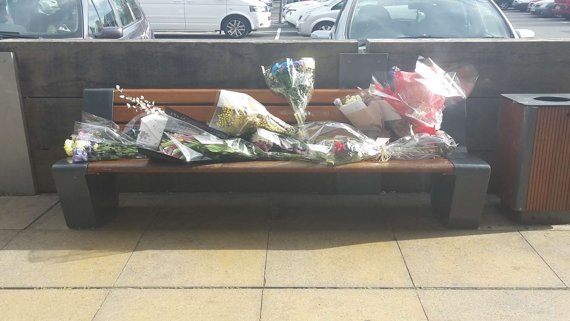 Floral tributes left near the scene