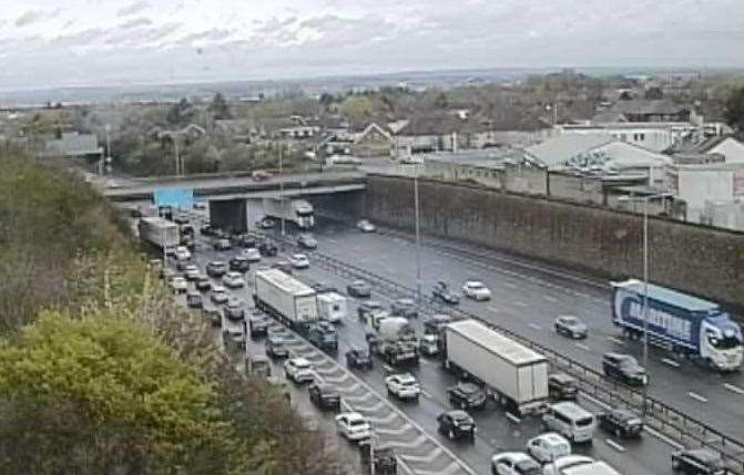 Traffic queueing in Dartford on the M25. Picture: National Highways