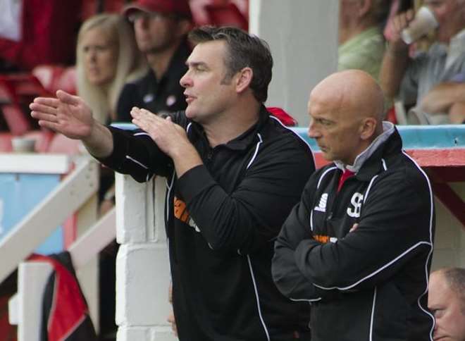 Ebbsfleet United manager Steve Brown and assistant manager Steve Gritt Picture: Andy Payton