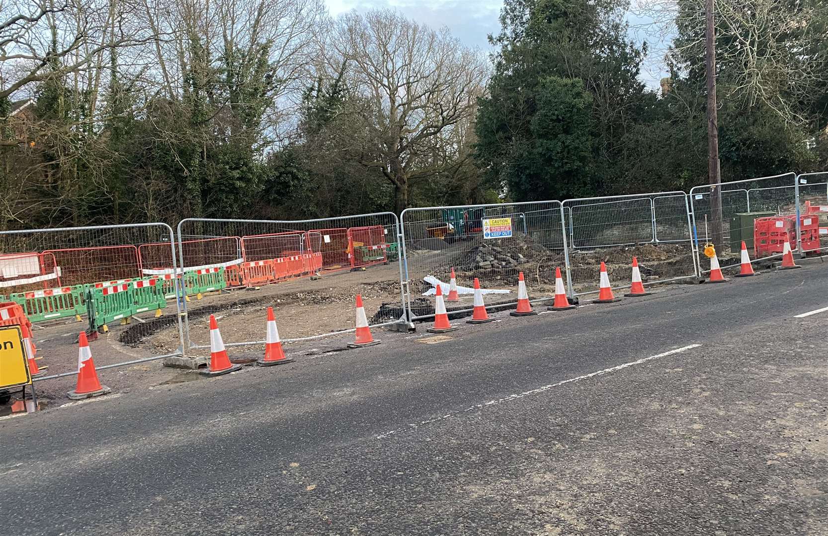 Part of Beacon Oak Road is going to remain closed until April. Picture: Sue Ferguson