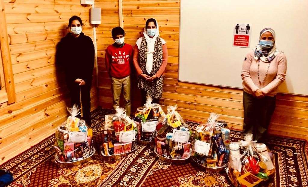The hampers delivered to frontline workers by members of Canterbury Mosque. Picture: Canterbury Mosque