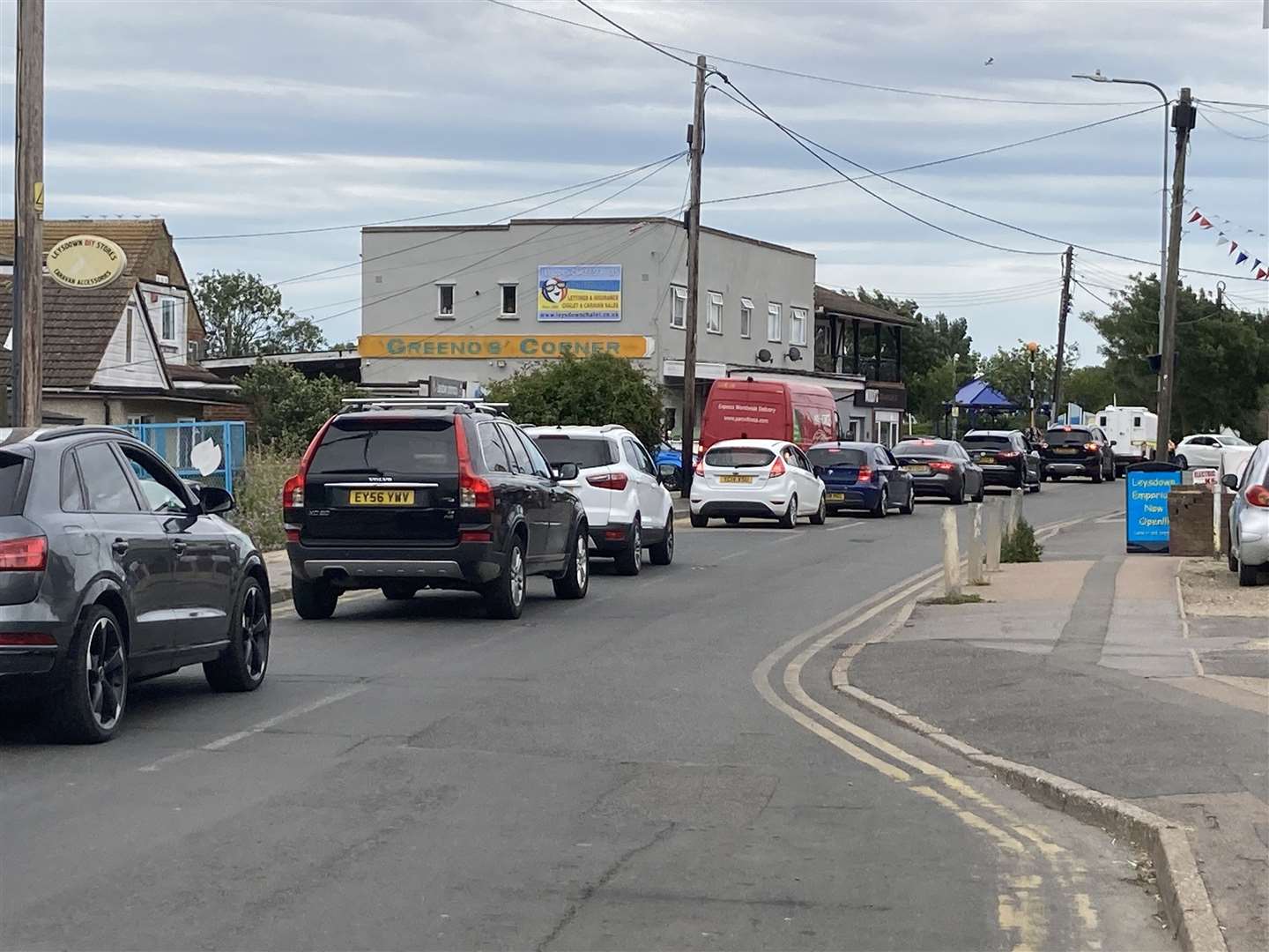 Queues building for free water bottles in an amusement arcade car park at Leysdown when Sheppey lost its supply in July 2022