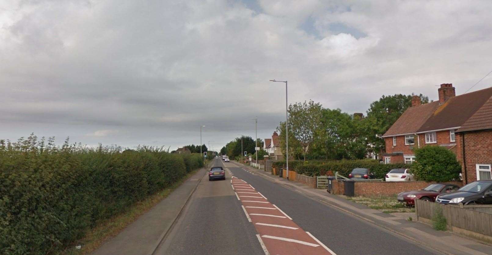Island Road, Sturry, where the man attacked vehicles including a bus (19218084)