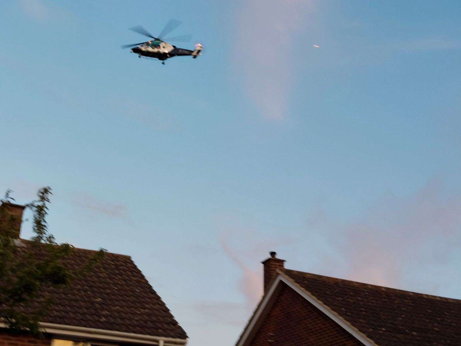 The air ambulance was seen taking off from behind houses in Beaconsfield Road, Canterbury