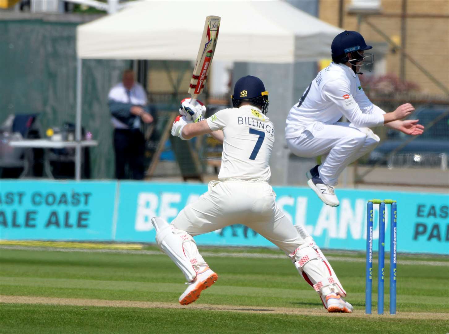 Kent skipper Sam Billings on his way to a second-innings 29. Picture: Barry Goodwin
