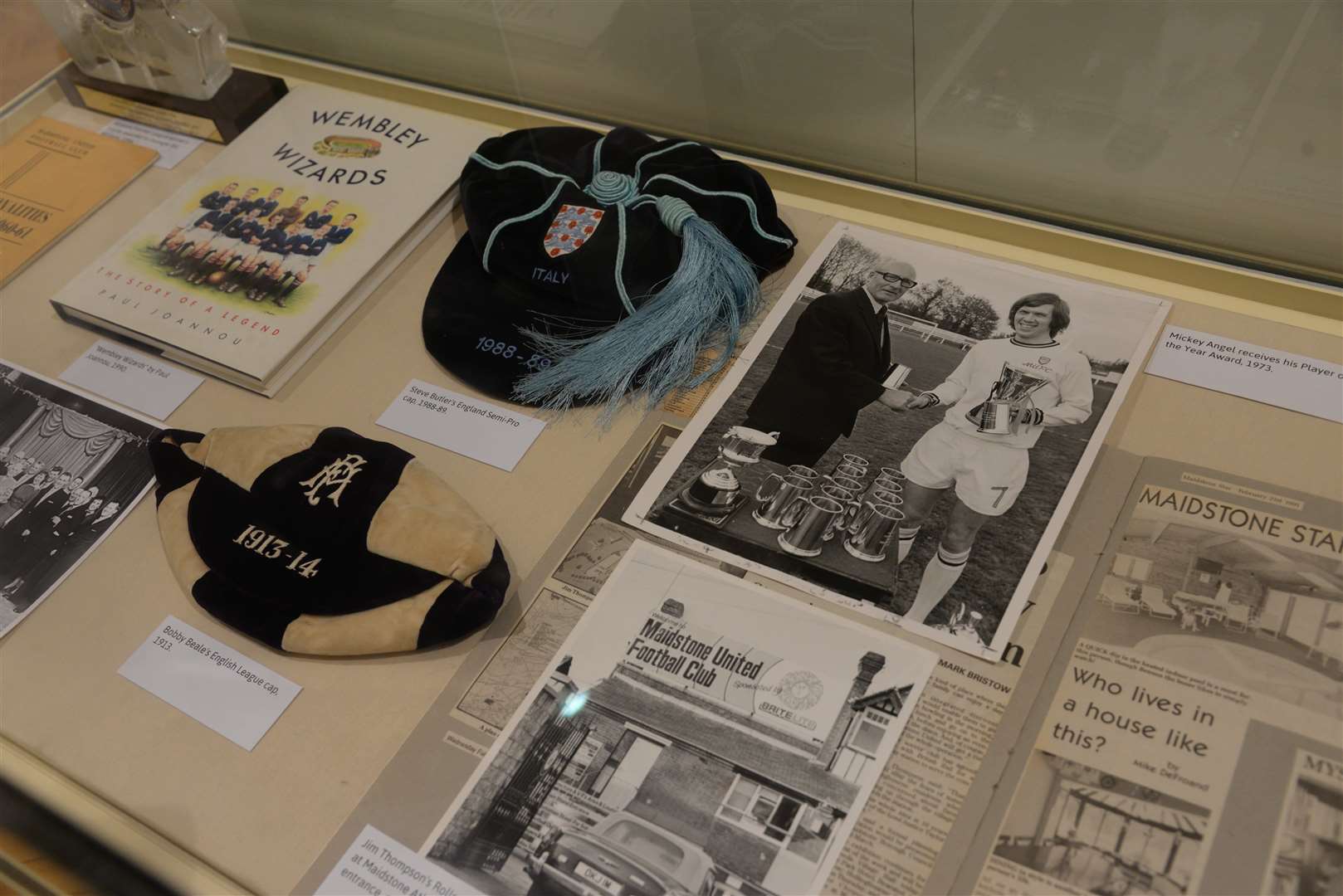 Part of the display in the Maidstone, United in Football exhibition in the town's museum. Picture: Chris Davey.