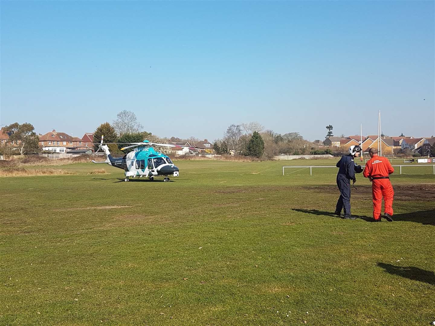 The air ambulance at Ashford Rugby Club (7465717)