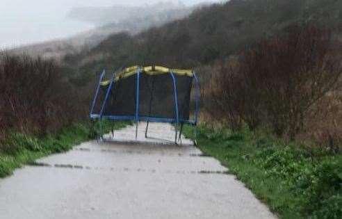 A trampoline spotted on the seafront in Herne Bay. Picture: Marianne Delaney