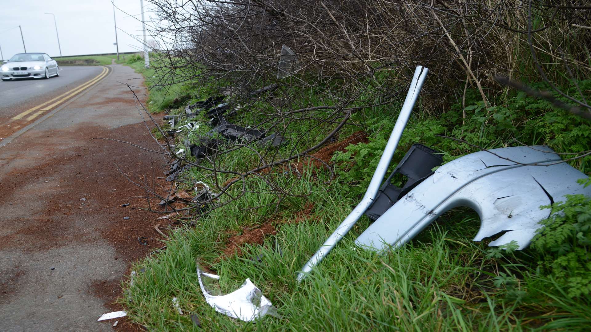 Wreckage from the St Mary's Bay crash the next day.