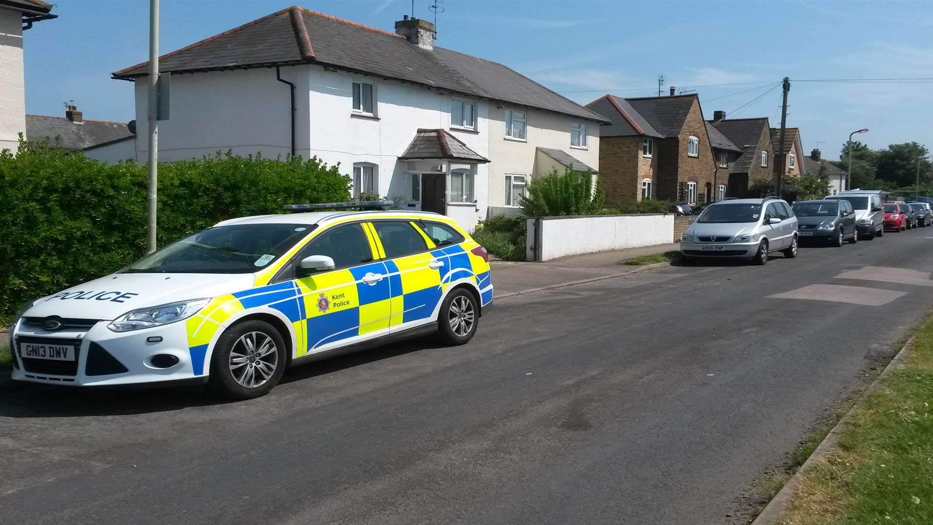 Police at the scene in Westmeads Road, Whitstable