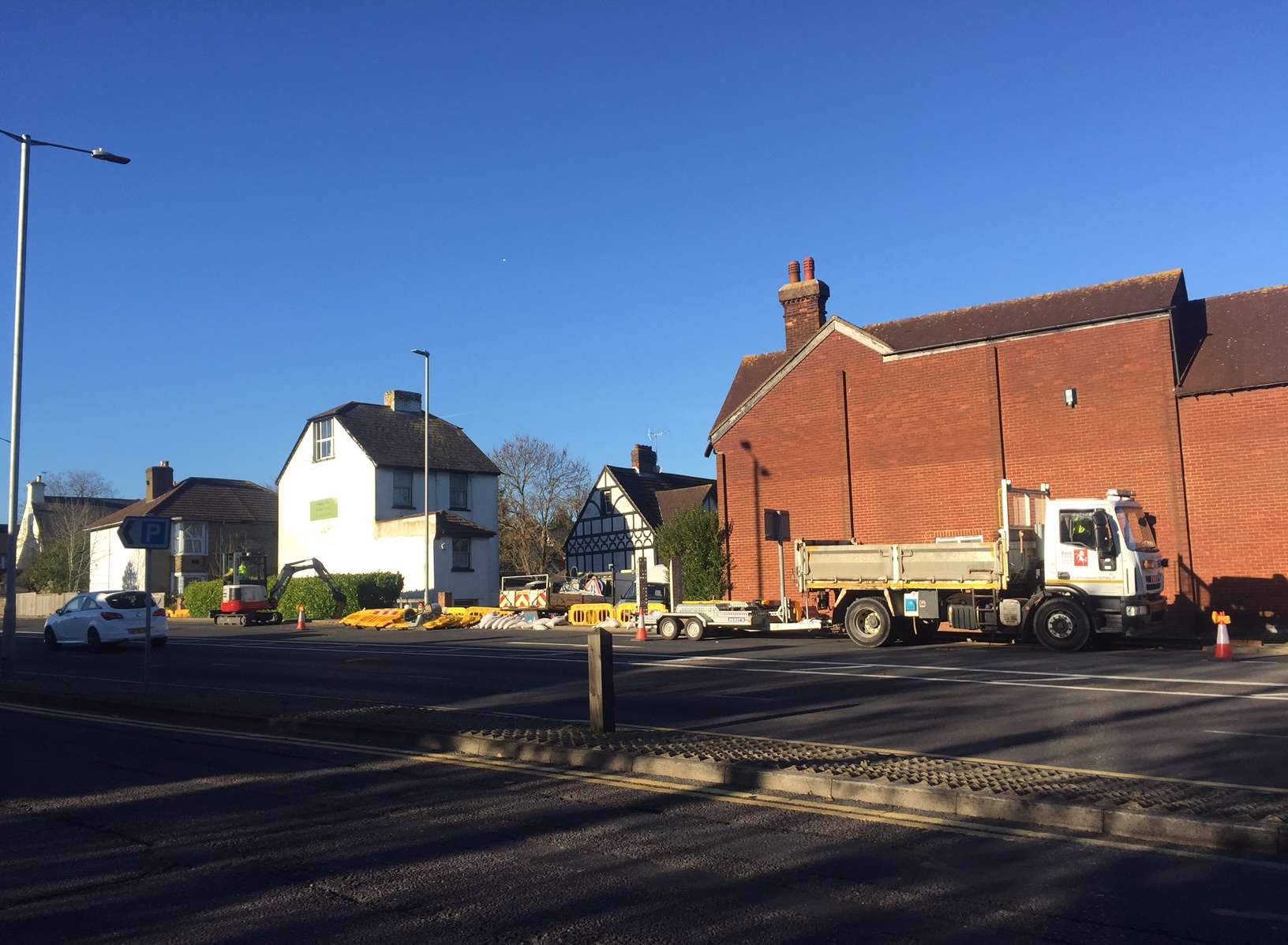 A lane has been partially closed for the work to take place