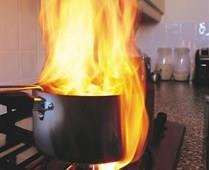 Chip pan fire. Stock image