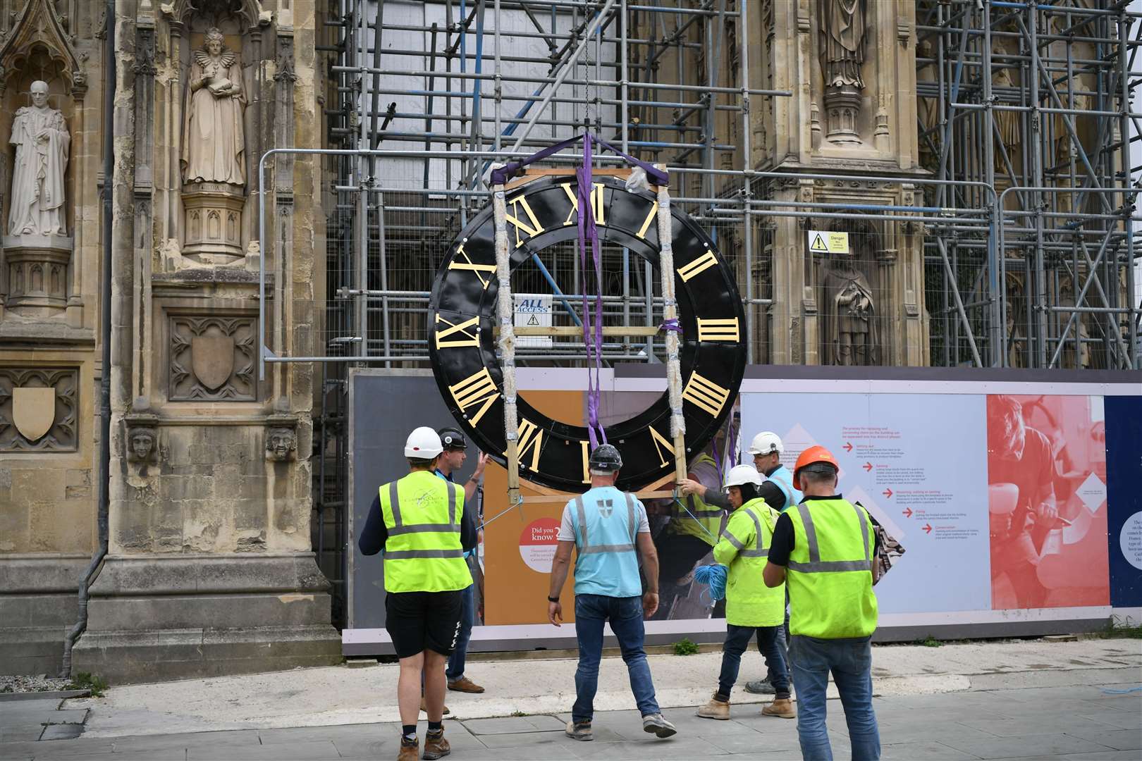 The Canterbury Cathedral clock has been reinstalled. Picture: Canterbury Cathedral