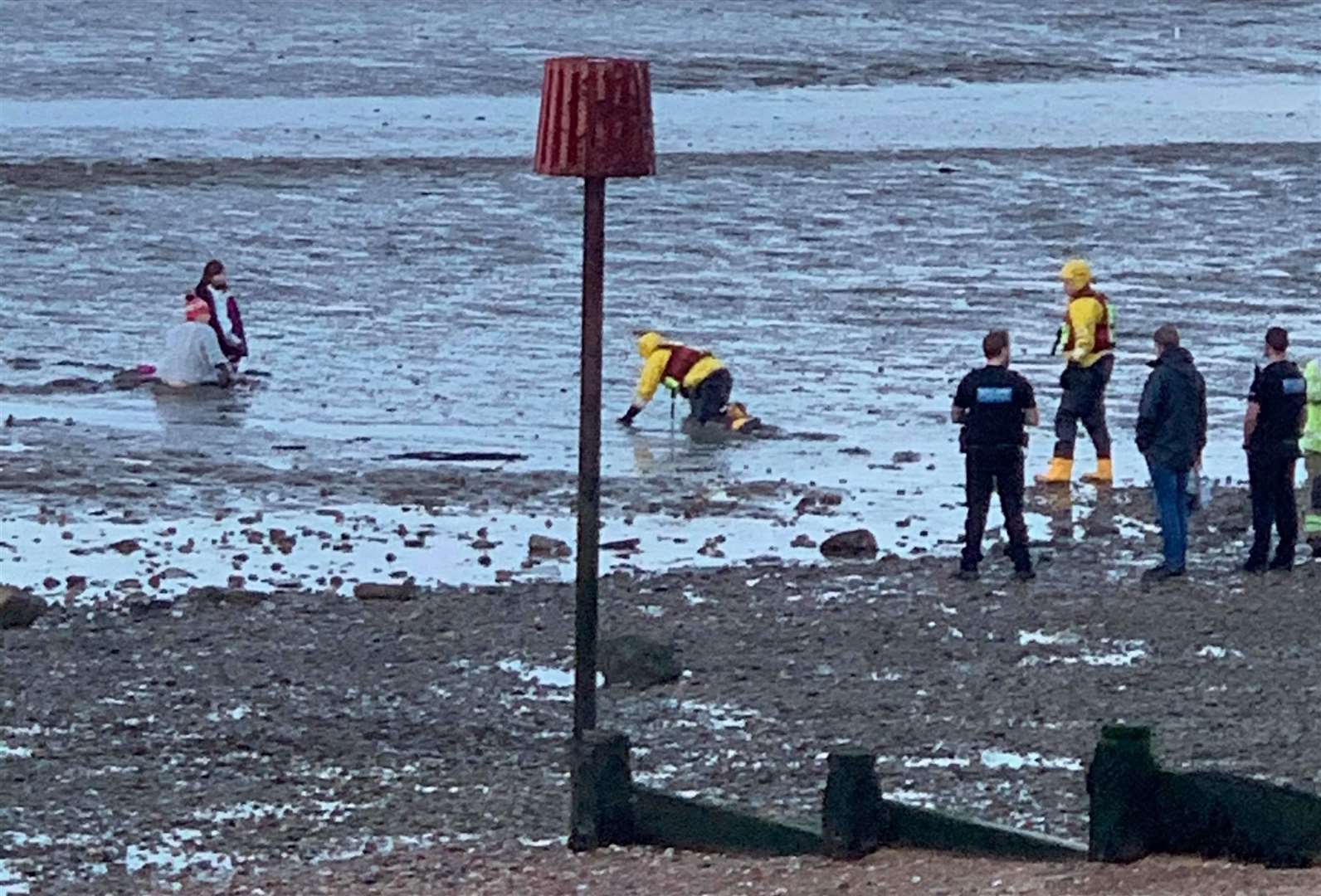 Eyewitnesses say the pair were rescued after 4.40pm. Picture: Simon Welsh