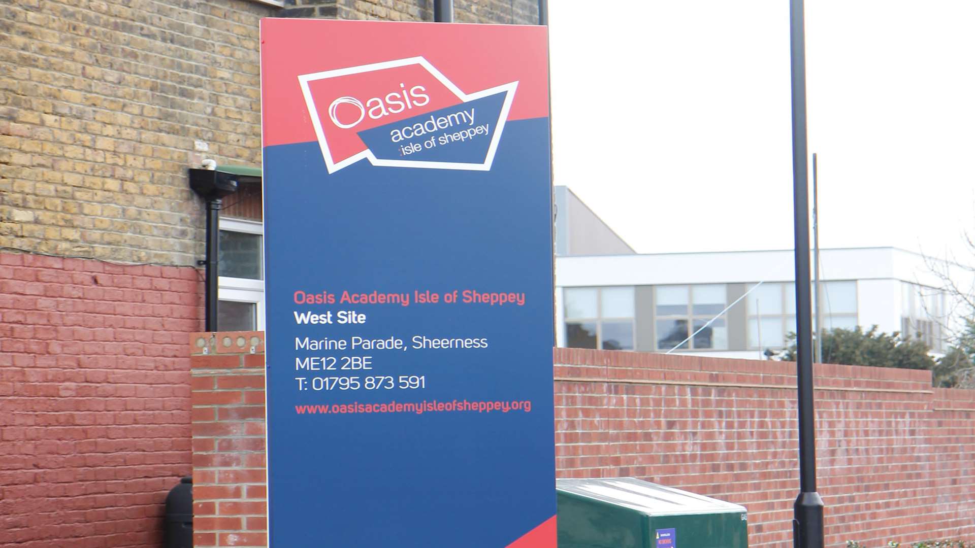 The Oasis Academy's West site is located in Marine Parade, Sheerness.