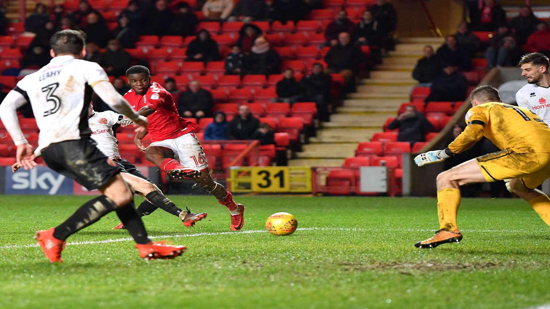 Stephy Mavididi makes it 3-1 to Charlton against Walsall. Picture: Keith Gillard