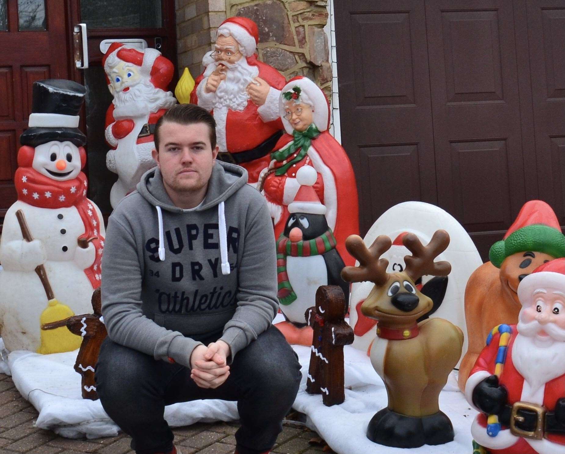 Luke Palmer, 18, from Istead Rise, has set up his Christmas display early. Picture: Luke Palmer