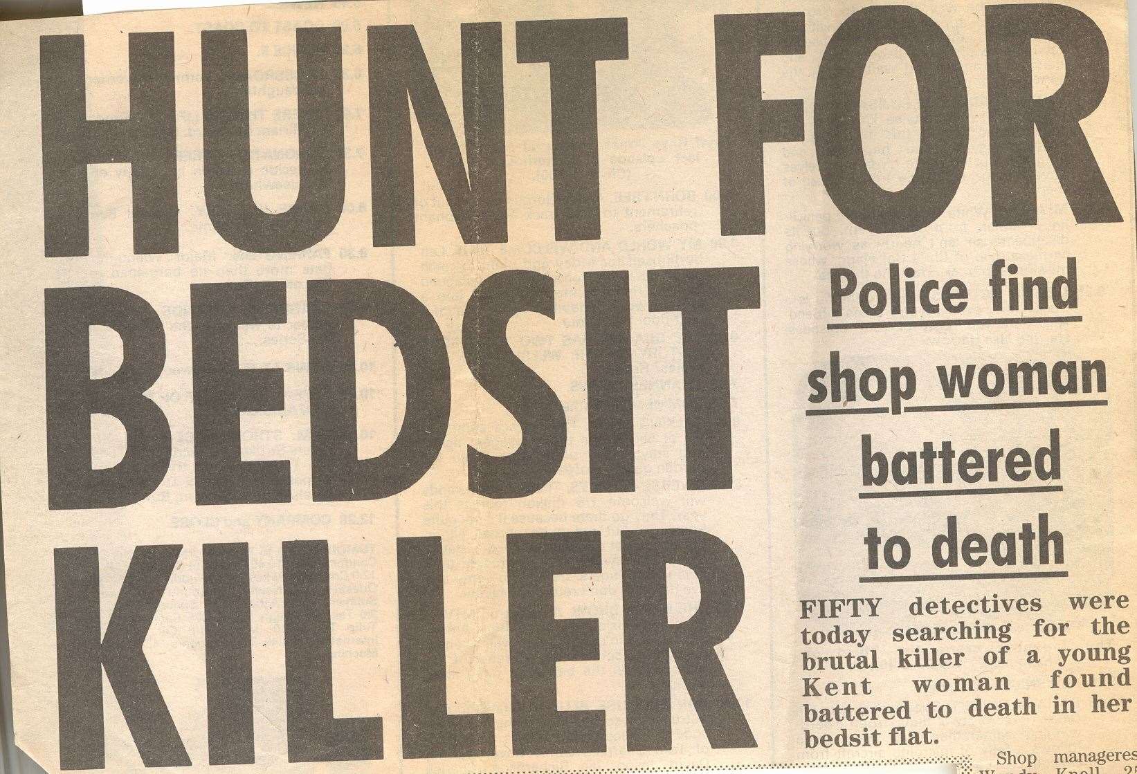 Coverage of the Wendy Knell and Caroline Pierce murders in 1987 Scanned from Evening Post