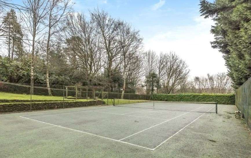 Test your tennis skills on your own private court. Picture: Savills