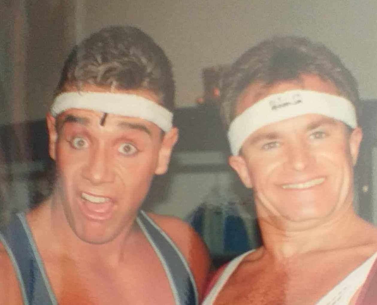 Michael Wilson, left, at the Leeds grand panto with Bobby Davro