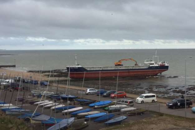 The vessel off Margate. Picture: Chris Holmes
