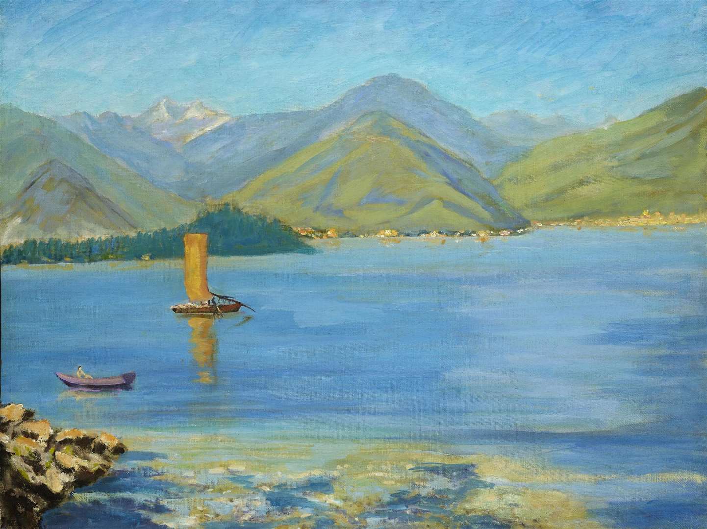 An Italian lake scene painted by Winston Churchill, included in A History of Winston Churchill in 50 Objects at Chartwell