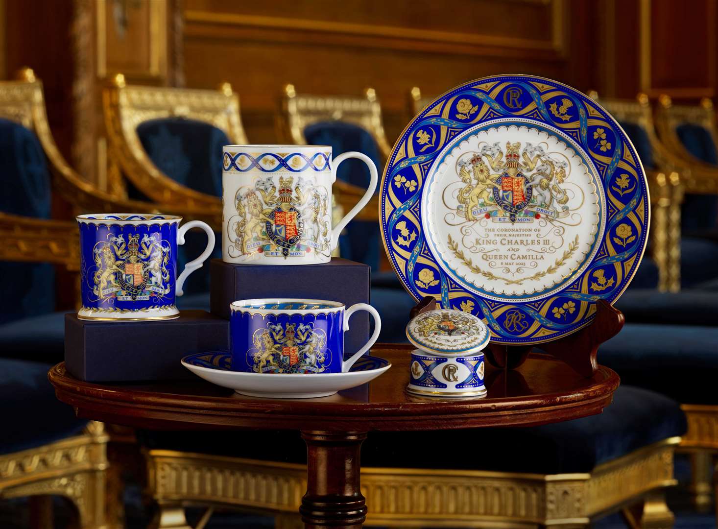 The official coronation chinaware has been unveiled by the Royal Trust ahead of the coronation in May