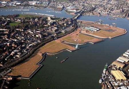 Aerial shot of Medway's regeneration